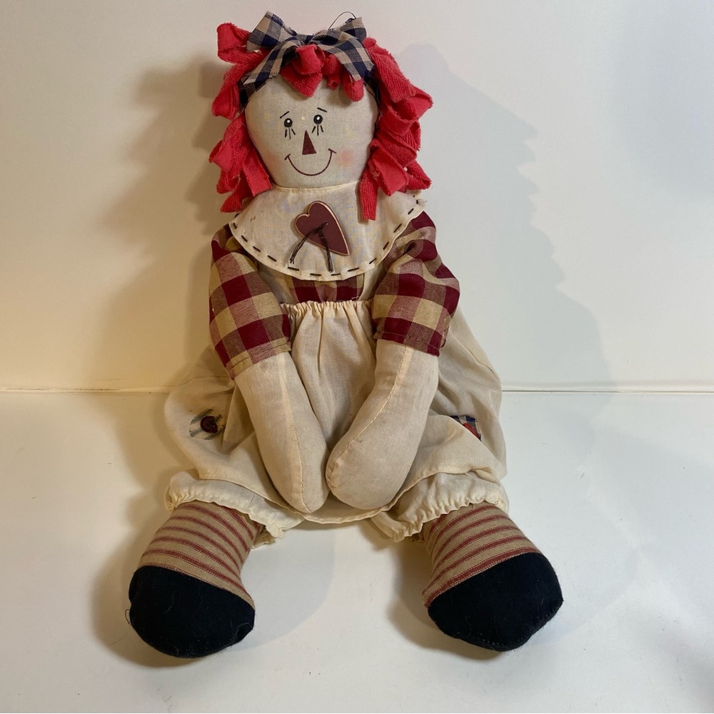 Vintage Rustic Shelf Sitter 19” Raggedy Ann By Dianna Marcum